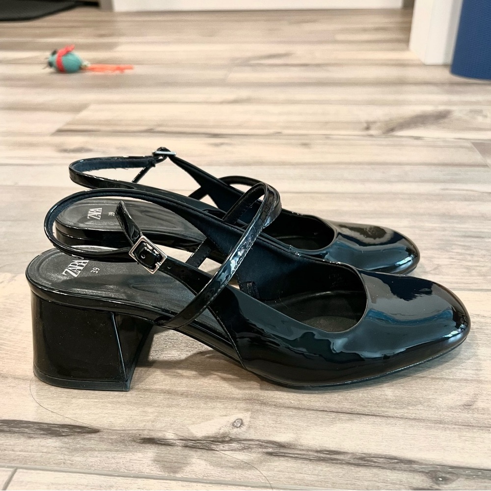 Zara slingback block heel mary jane